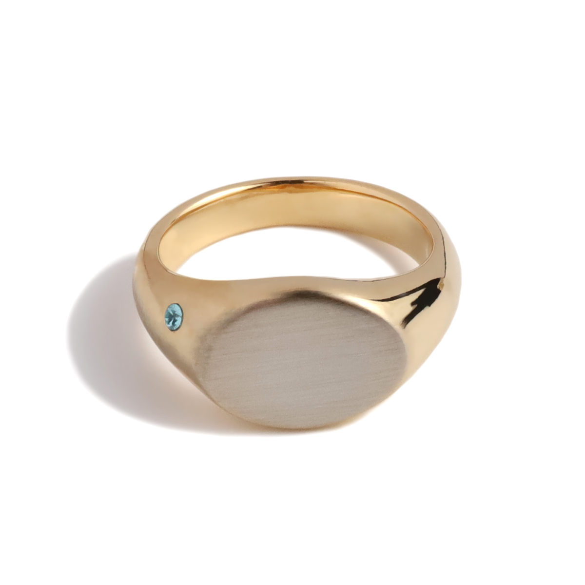 Bicolor College Ring（Gold） | BLANK SPACE