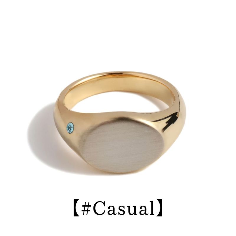 Bicolor College Ring【＃Casual】（Gold） | BLANK SPACE