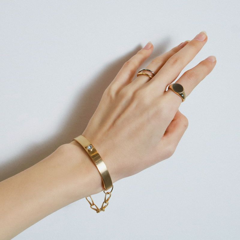 Bicolor College Ring【＃Casual】（Gold）