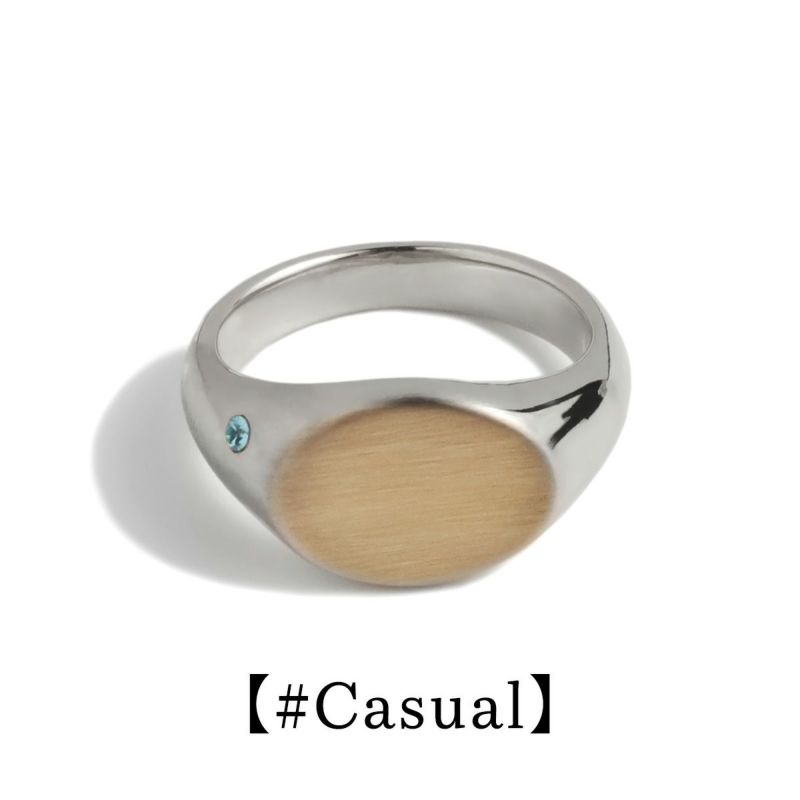 Bicolor College Ring【＃Silver925】（Gold） | BLANK SPACE