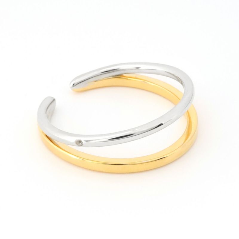 Bicolor Ear Cuff Ring 【＃Silver925】（Multi）